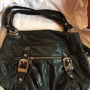 B Makowsky Black Leather Shoulder Bag
